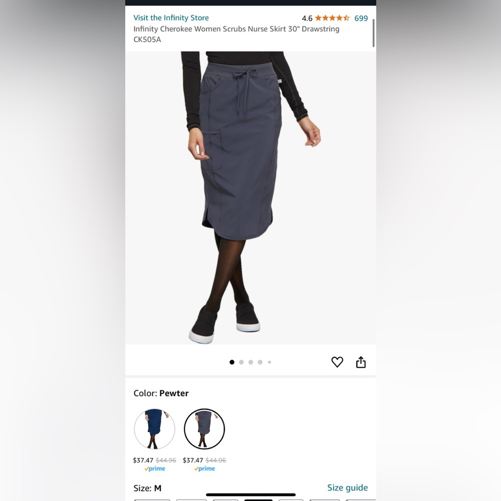 Grey Cherokee Infinity scrub skirt